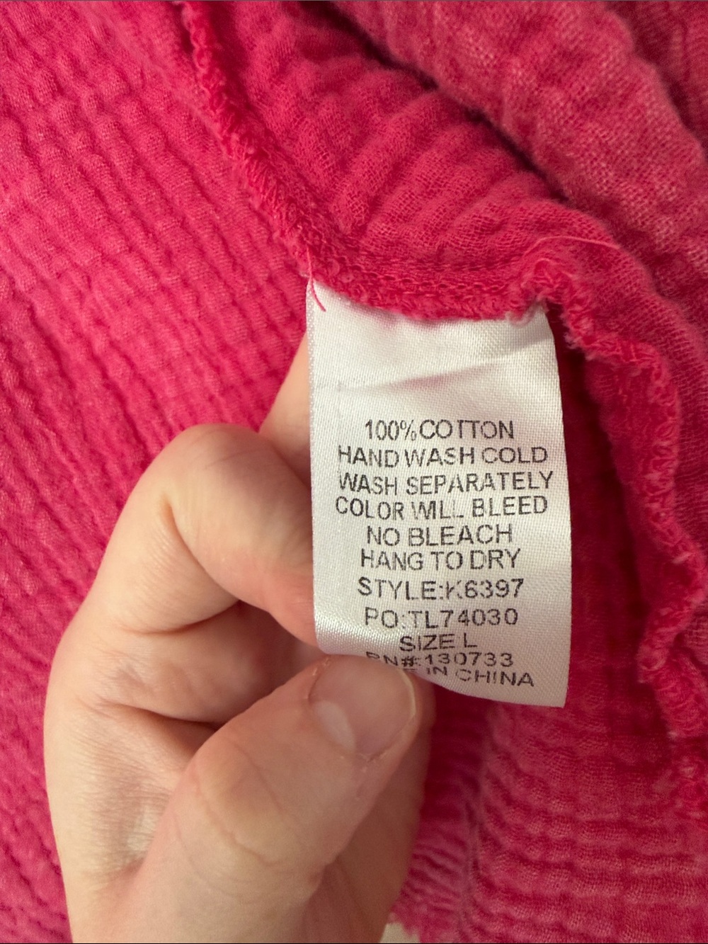 Women's Textured Button-Front Blouse in Bright Pink - Picture 2 of 3